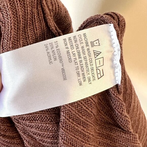 NWT Zuda Escovero Open Front Ribbed Cardigan Sweater in Chestnut - XXS - Picture 4 of 8
